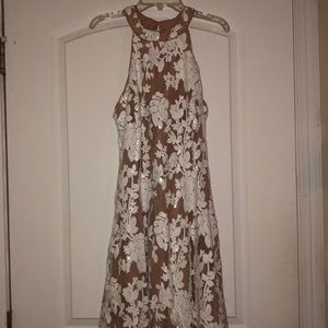 Do + Be White lace sequin cocktail dress- Large